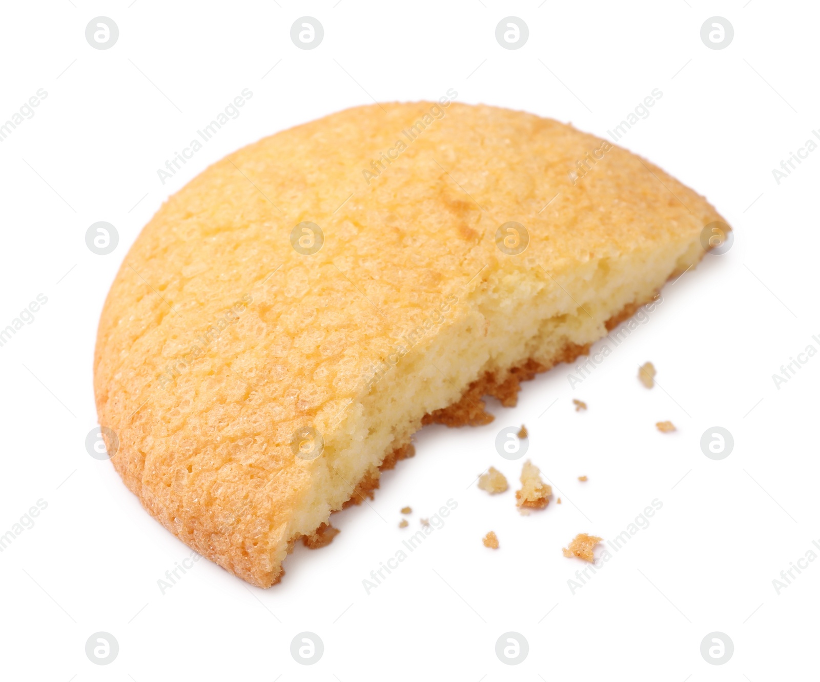 Photo of Broken tasty Danish butter cookie isolated on white