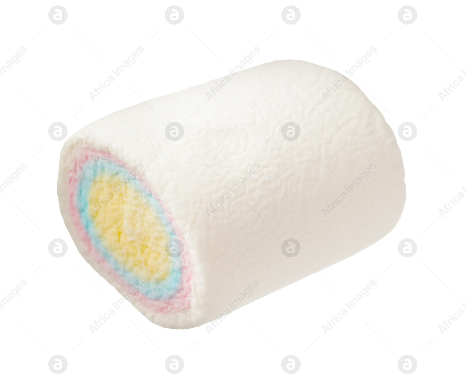 Photo of One delicious sweet marshmallow isolated on white