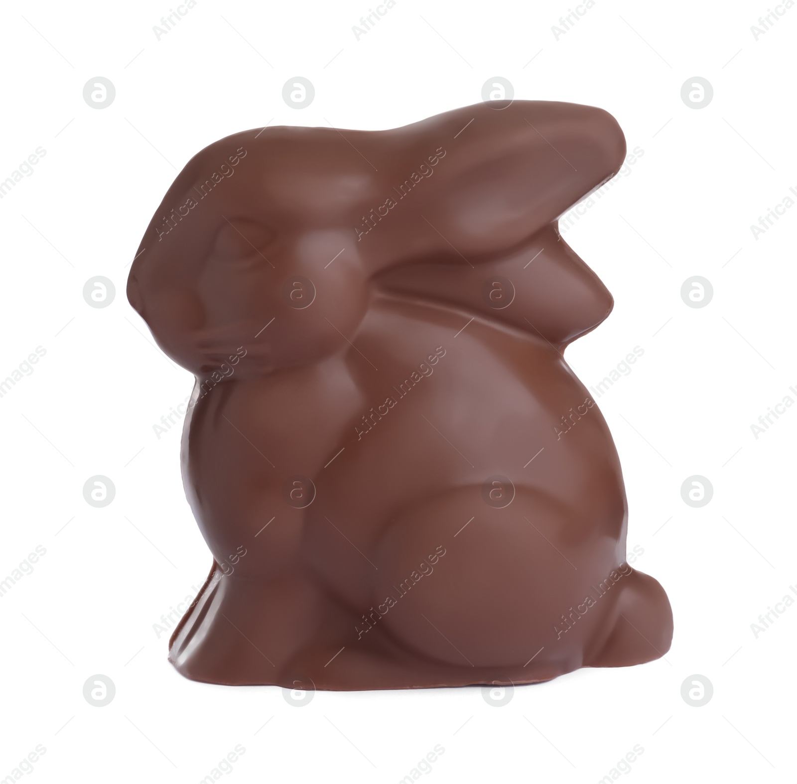 Photo of Chocolate bunny isolated on white. Easter celebration