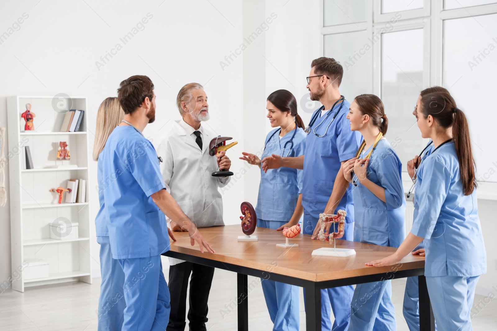 Photo of Doctor giving lecture for interns in university