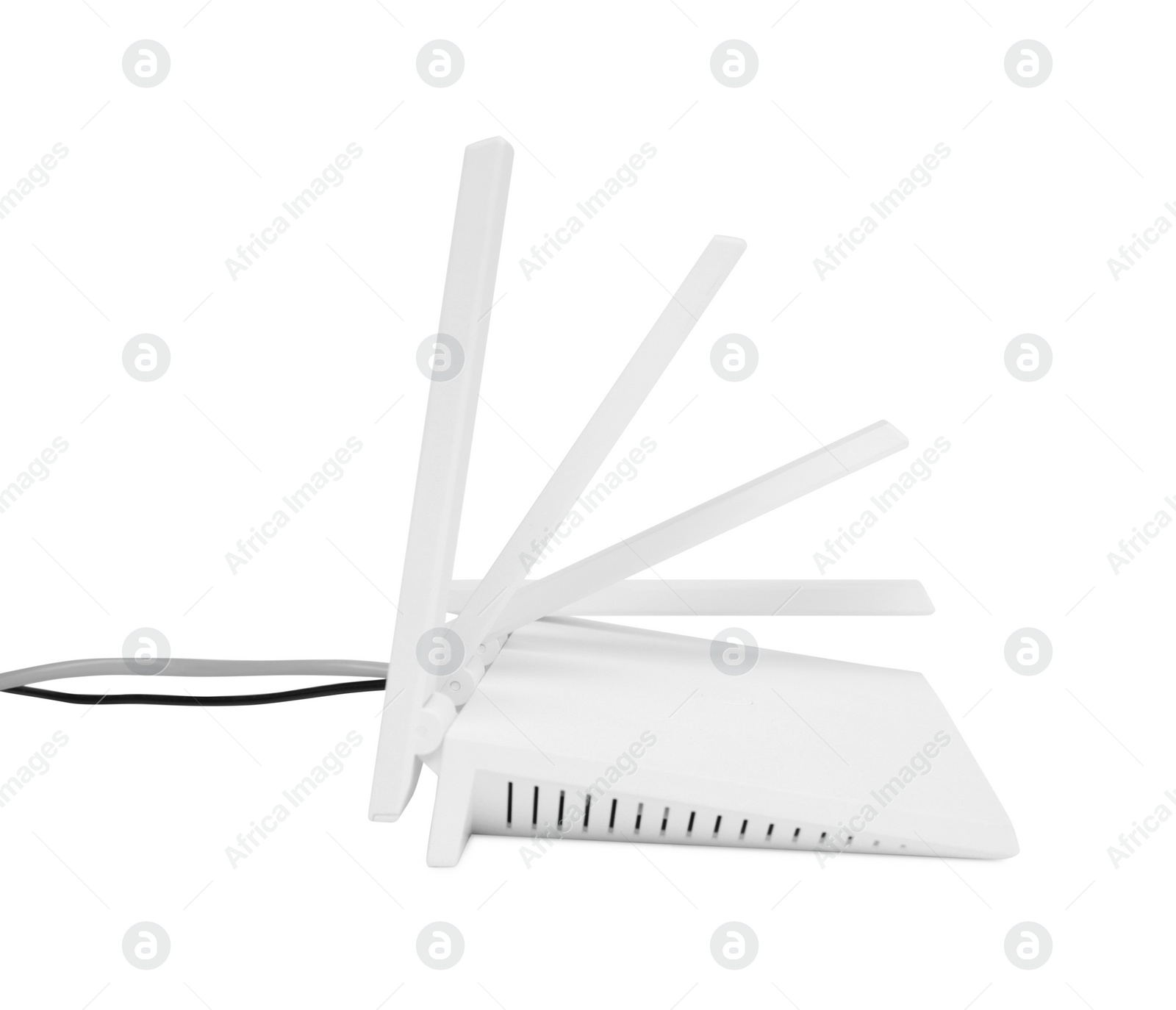 Photo of One modern Wi-Fi router isolated on white