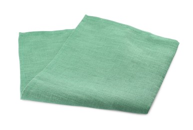 Green cloth kitchen napkin isolated on white