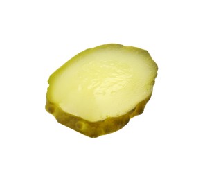 Photo of Slice of pickled cucumber isolated on white