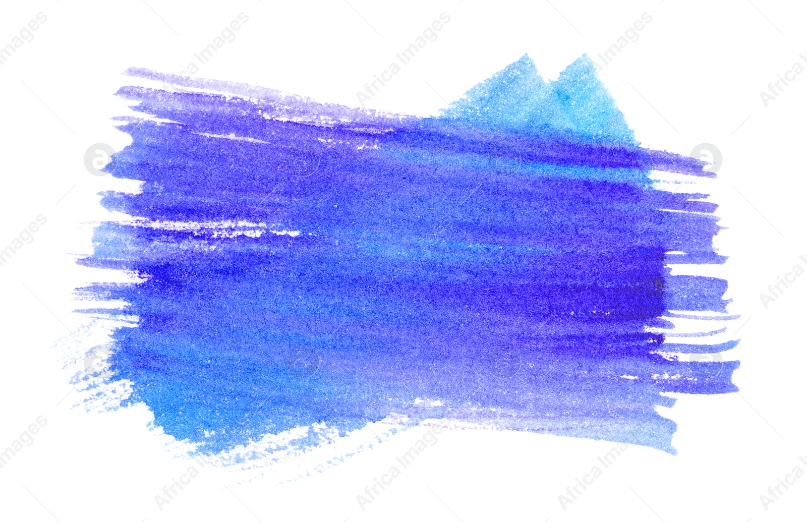 Photo of Colorful paint strokes drawn with brush on white background, top view