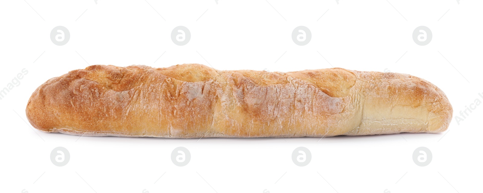 Photo of Tasty baguette isolated on white. Fresh bread