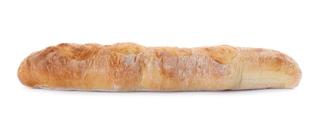 Photo of Tasty baguette isolated on white. Fresh bread