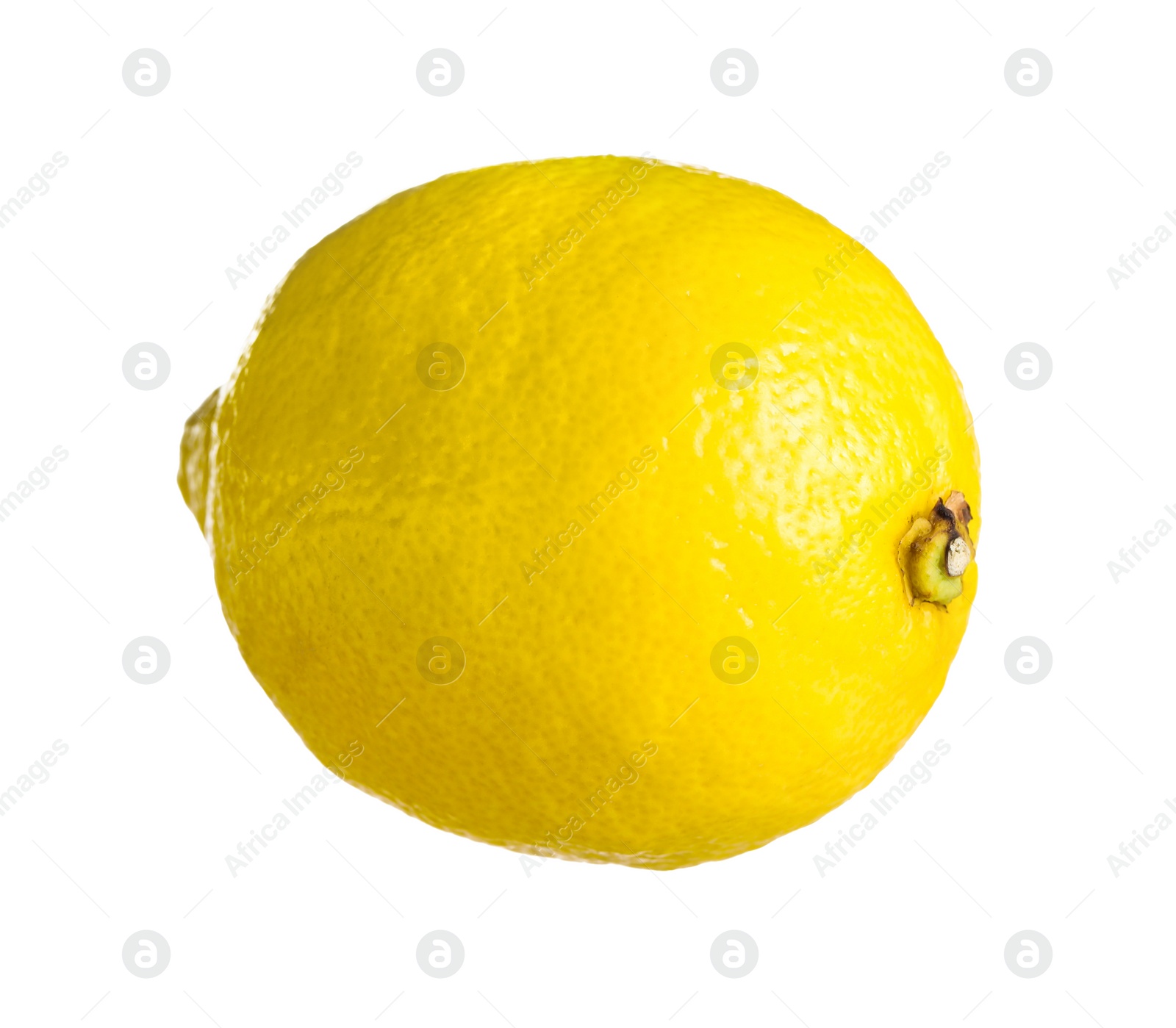 Photo of One whole ripe lemon isolated on white
