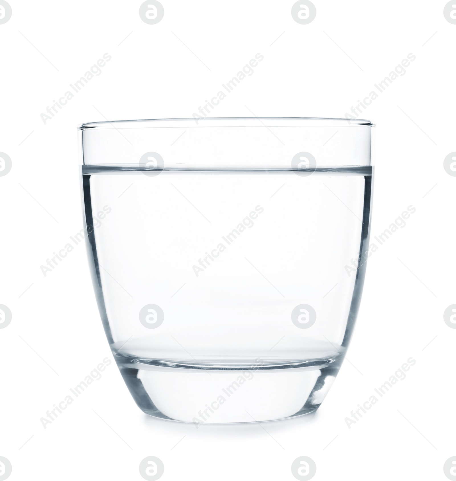 Photo of Glass with fresh water on white background