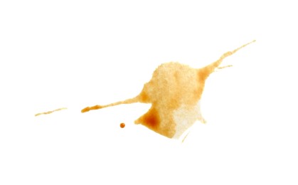 Dried coffee stain isolated on white, top view