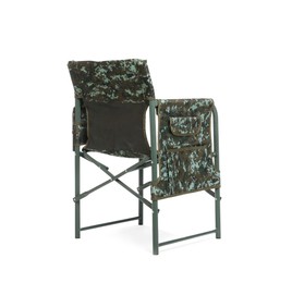 Comfortable camouflage fishing chair on white background