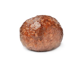 Photo of One tasty cooked meatball isolated on white