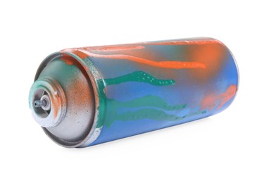 Photo of One can of bright spray paint isolated on white