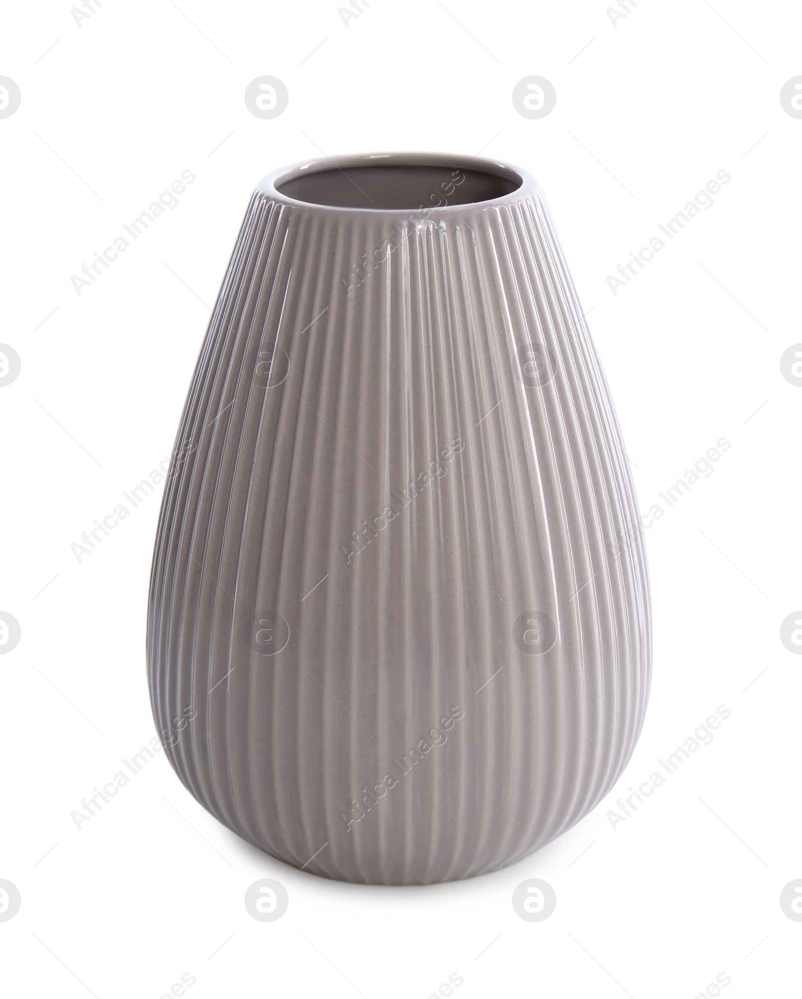 Photo of Stylish empty ceramic vase isolated on white