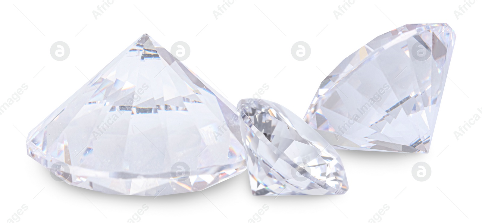 Image of Beautiful dazzling diamonds on white background, banner design