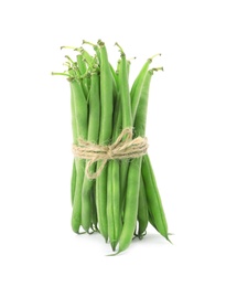 Delicious fresh green beans isolated on white