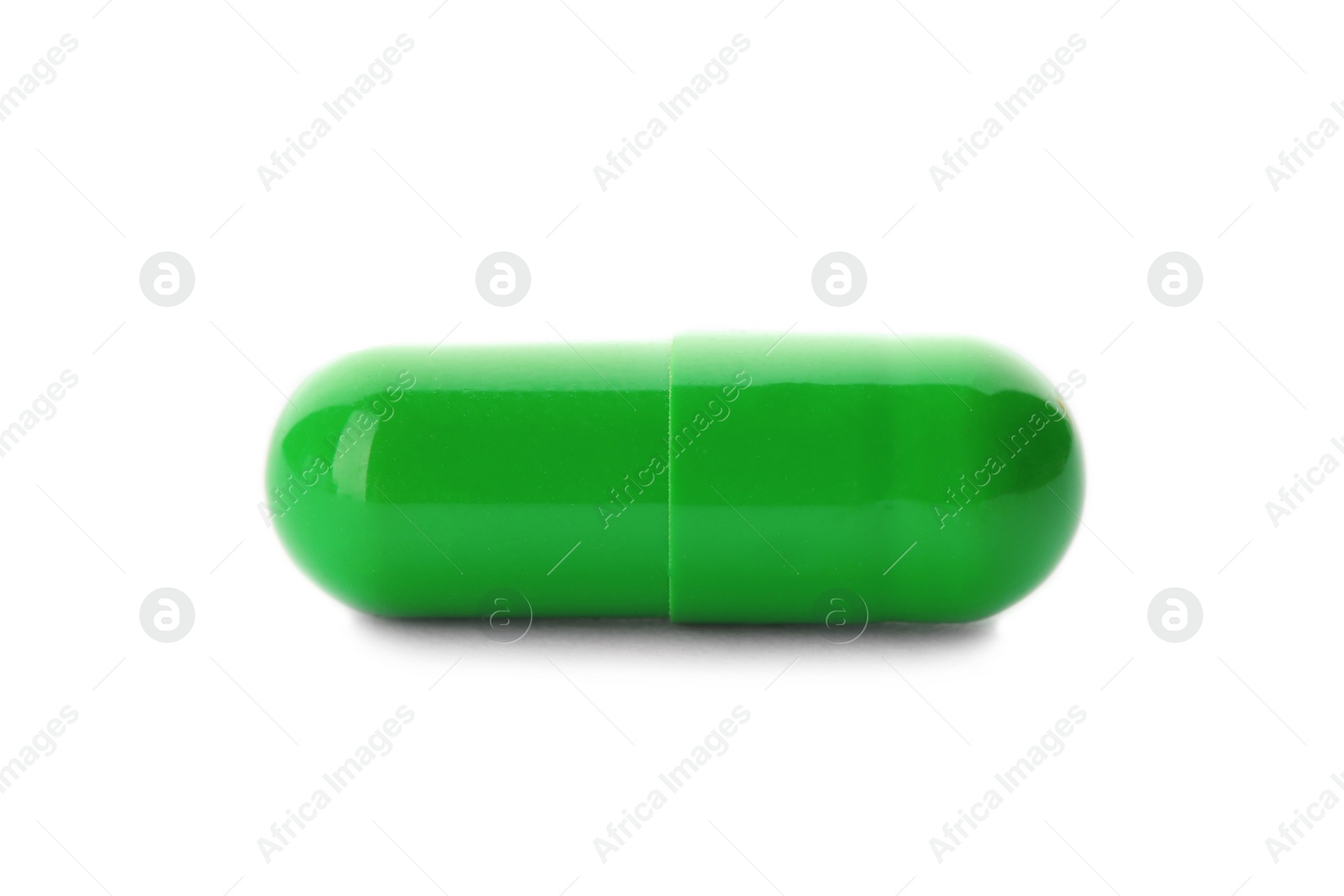 Photo of Color pill isolated on white. Medical treatment