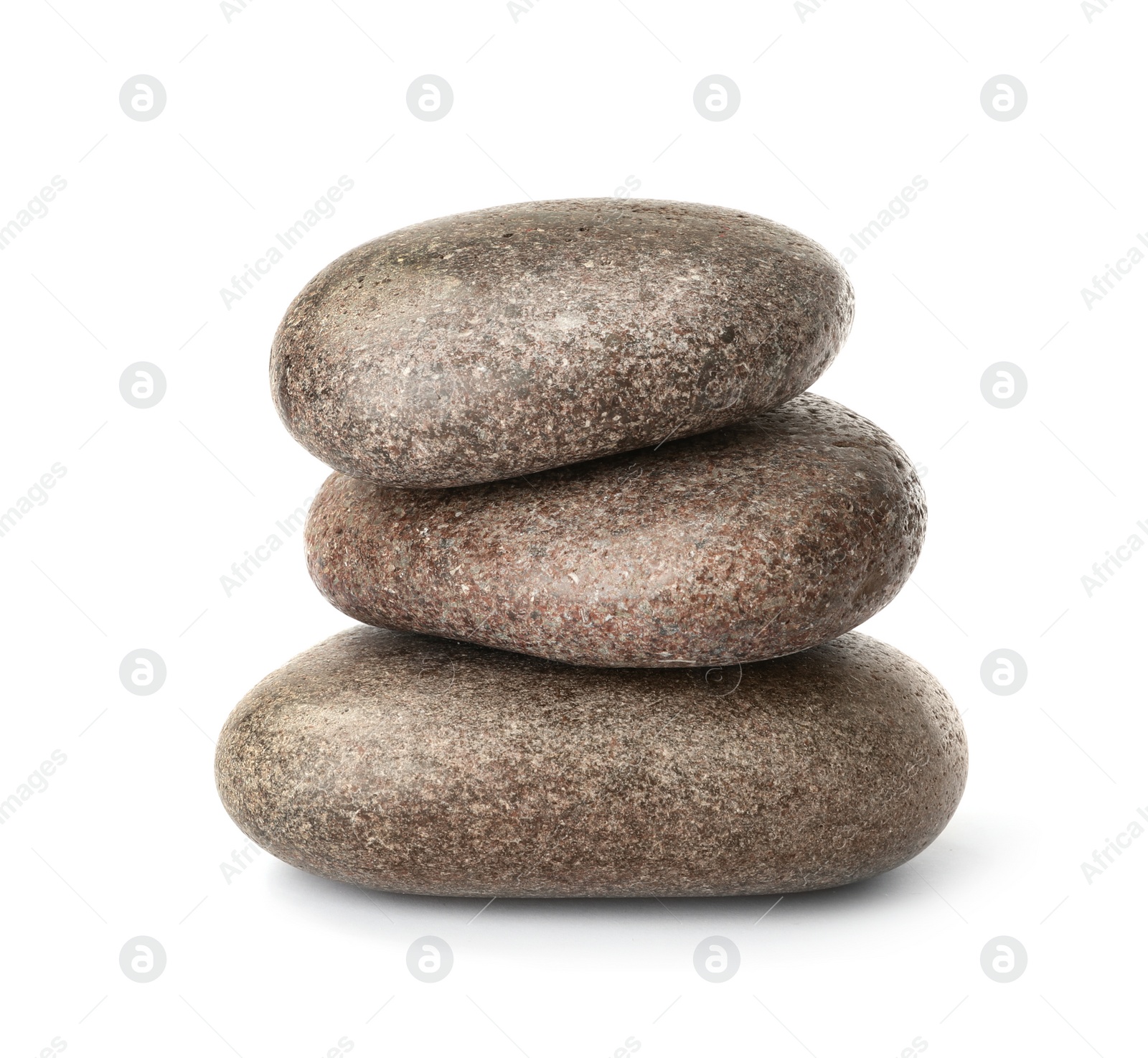 Photo of Stack of spa stones isolated on white