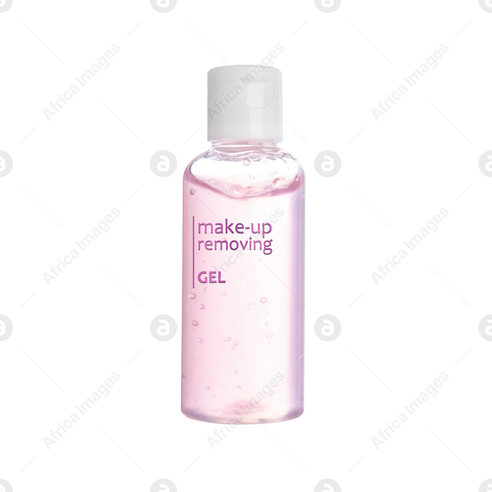 Image of Bottle of cleansing gel isolated on white. Makeup remover 