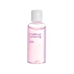 Image of Bottle of cleansing gel isolated on white. Makeup remover 