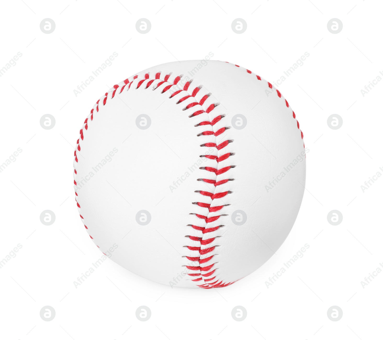 Photo of One baseball ball with stitches isolated on white