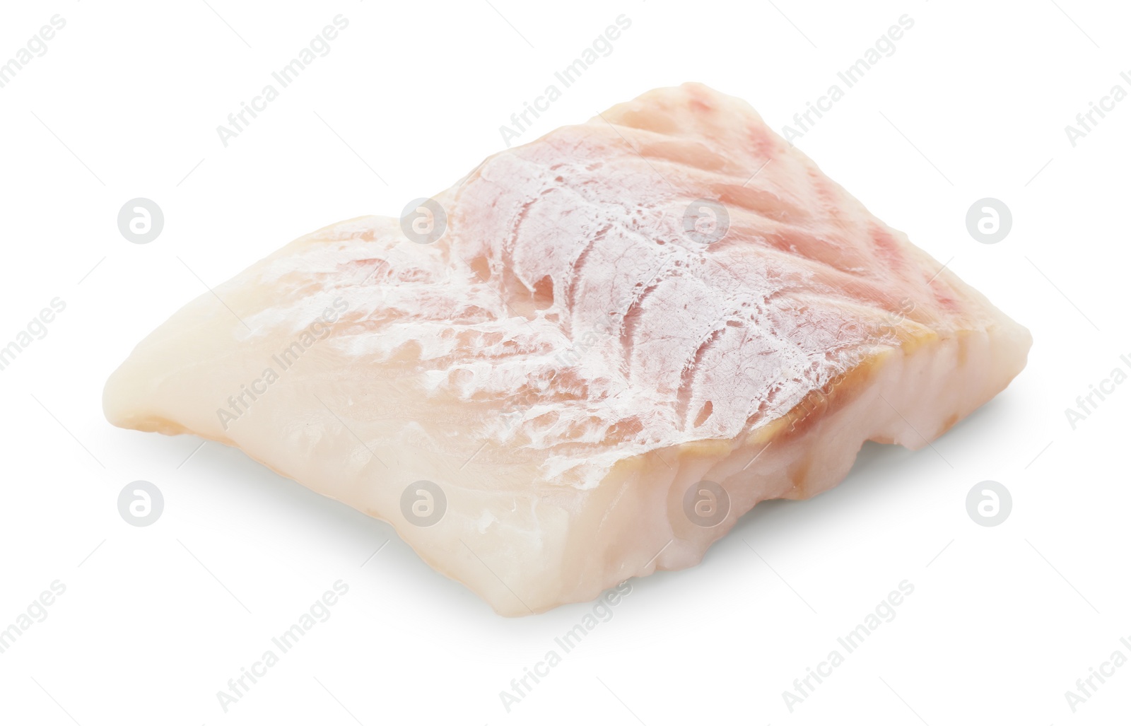 Photo of Piece of fresh raw cod isolated on white