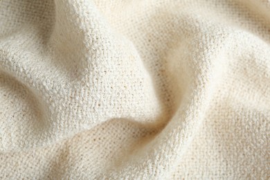 Photo of Texture of beautiful light fabric as background, closeup