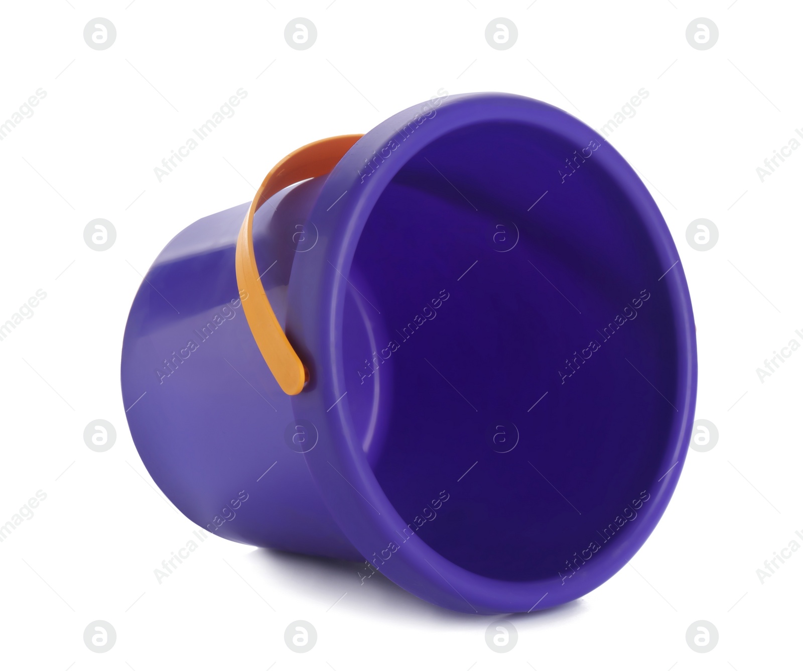 Photo of Toy bucket for sand on white background