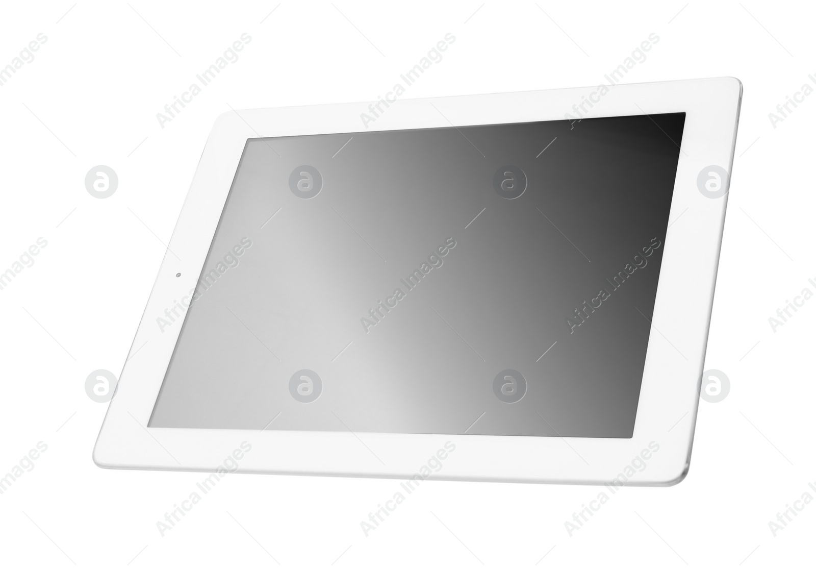 Photo of Modern tablet with blank screen isolated on white