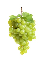 Photo of Bunch of fresh ripe juicy grapes on white background