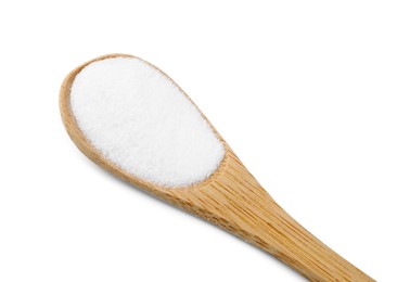 Photo of Baking soda in spoon isolated on white