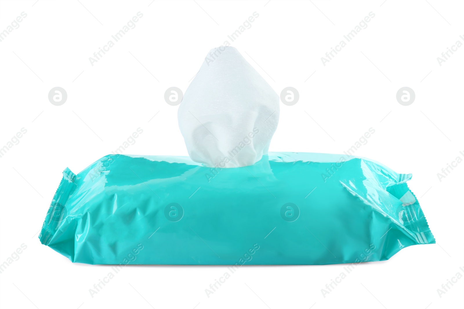 Image of Wet wipes flow pack isolated on white