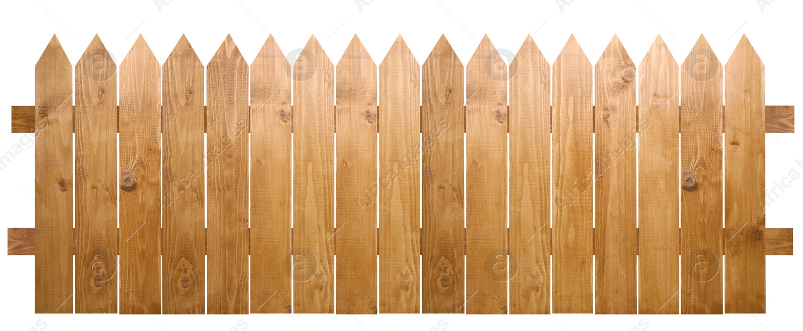 Image of Wooden fence isolated on white. Enclosing structure