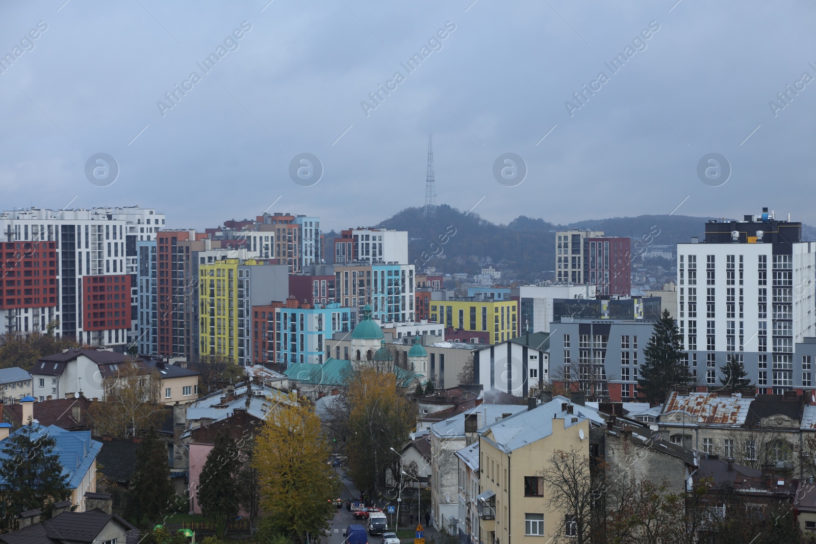 Photo of City with many different buildings under beautiful sky