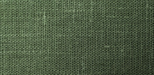 Texture of green fabric as background, top view