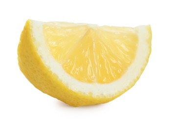 Slice of fresh lemon isolated on white