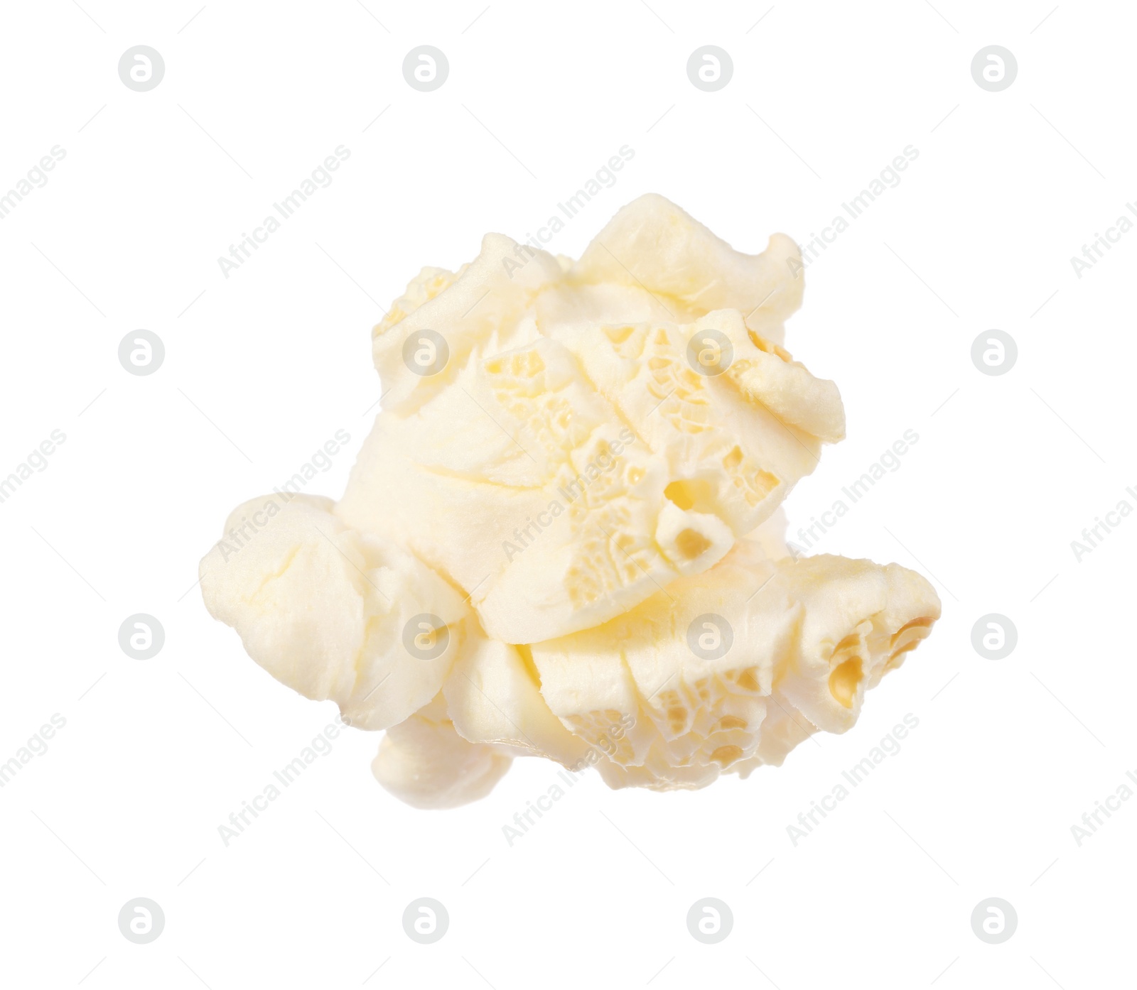 Photo of Kernel of tasty fresh popcorn isolated on white