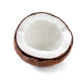 Photo of Half of ripe coconut isolated on white