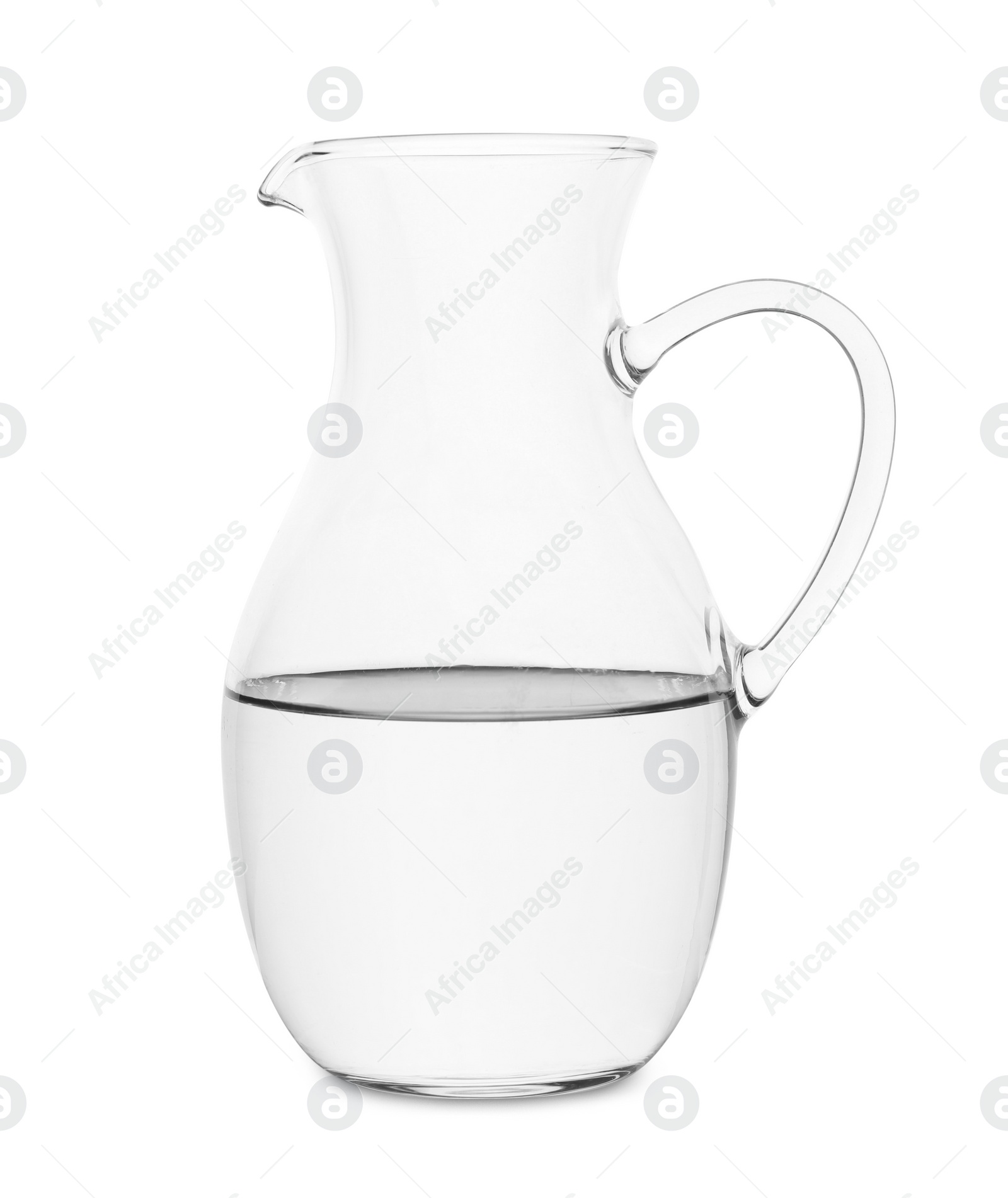 Photo of Glass jug with water isolated on white