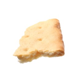 Piece of tasty cracker isolated on white