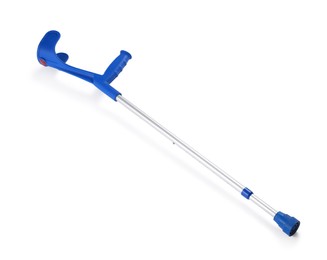 Photo of New adjustable elbow crutch on white background, above view