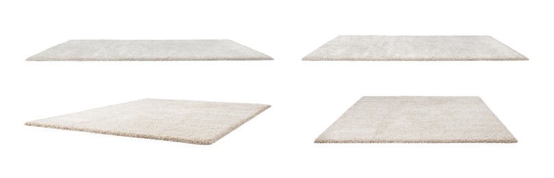 Image of One beautiful carpet isolated on white, set