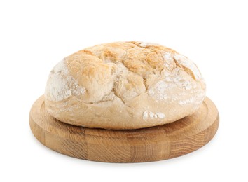 Photo of Freshly baked sourdough bread isolated on white