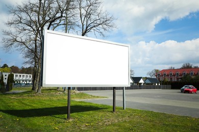 Image of Empty signboard in city. Mock-up for design