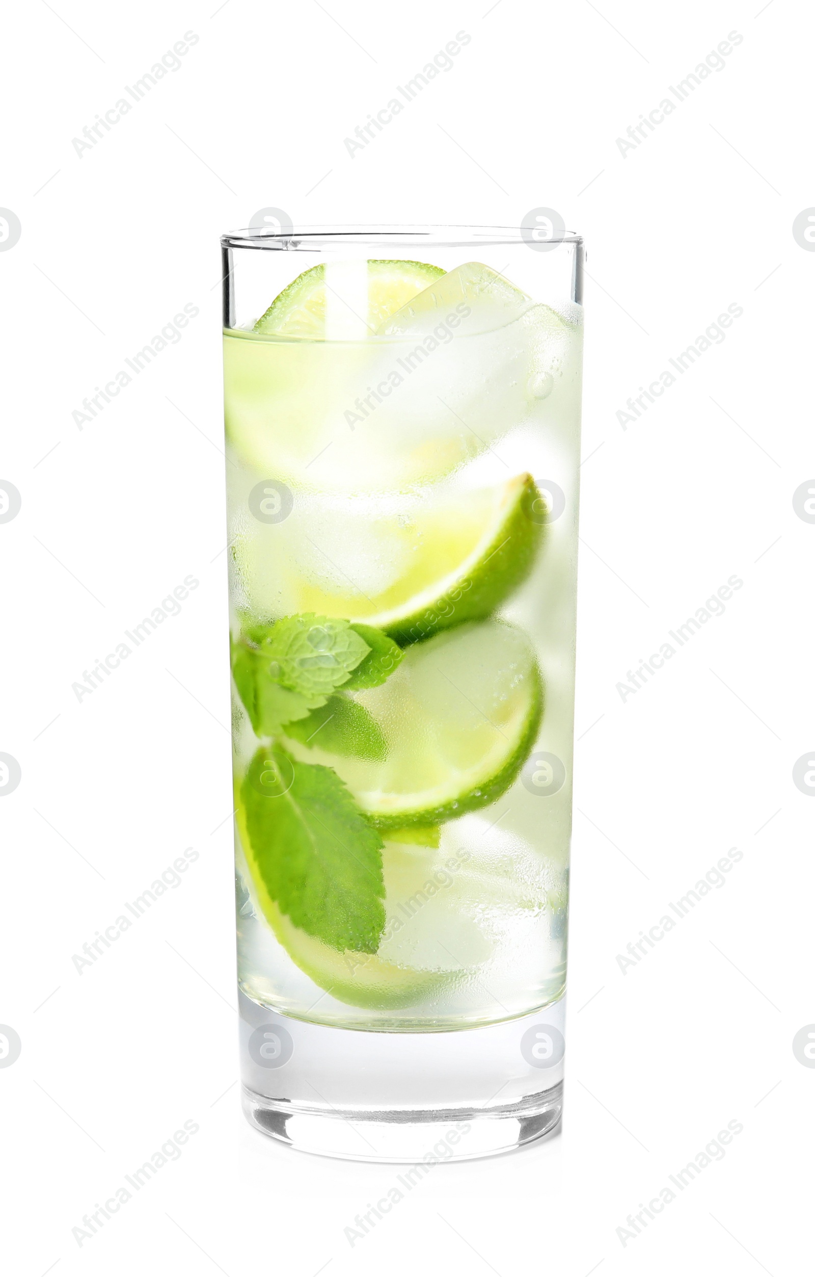 Photo of Delicious mojito in glass isolated on white