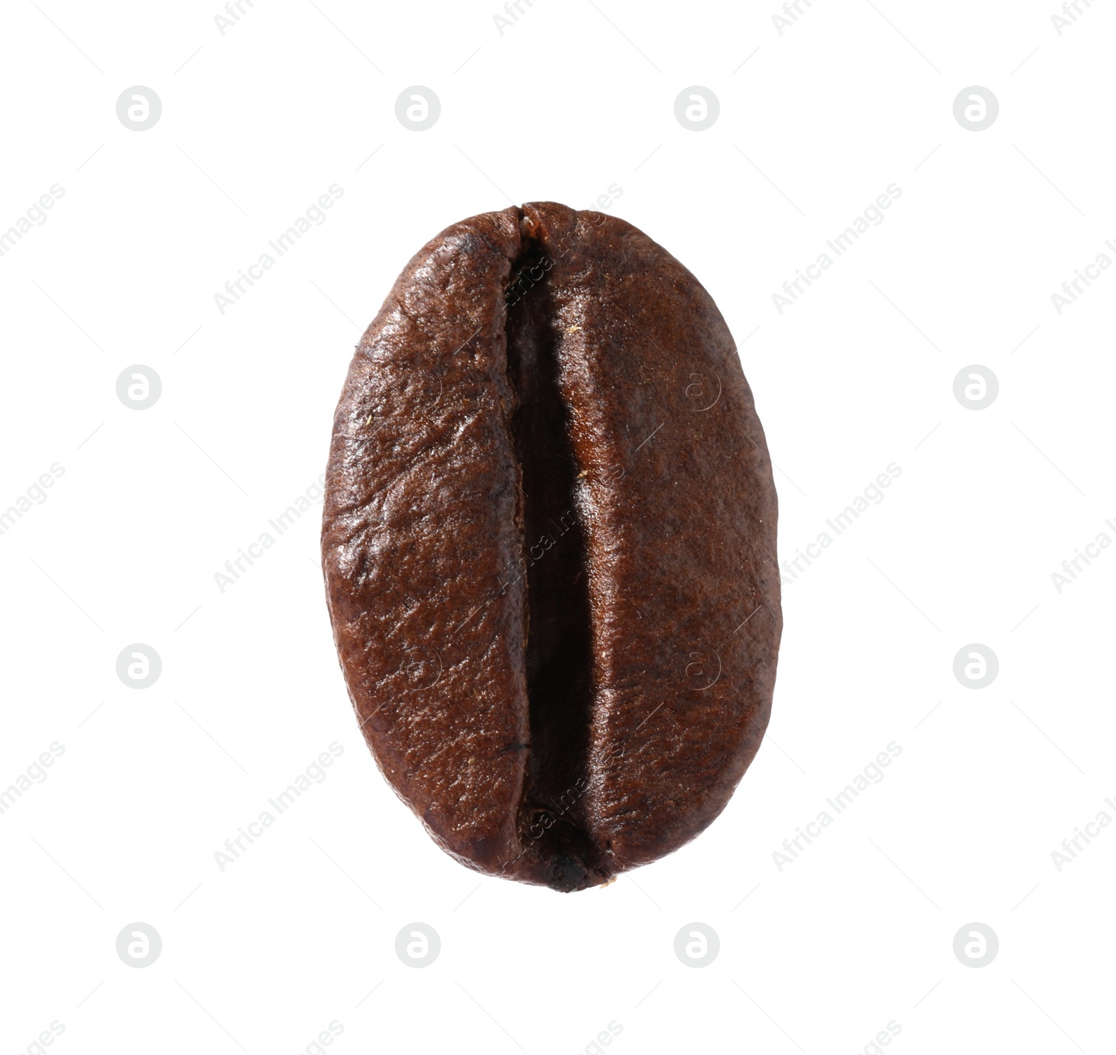 Photo of One aromatic coffee bean isolated on white