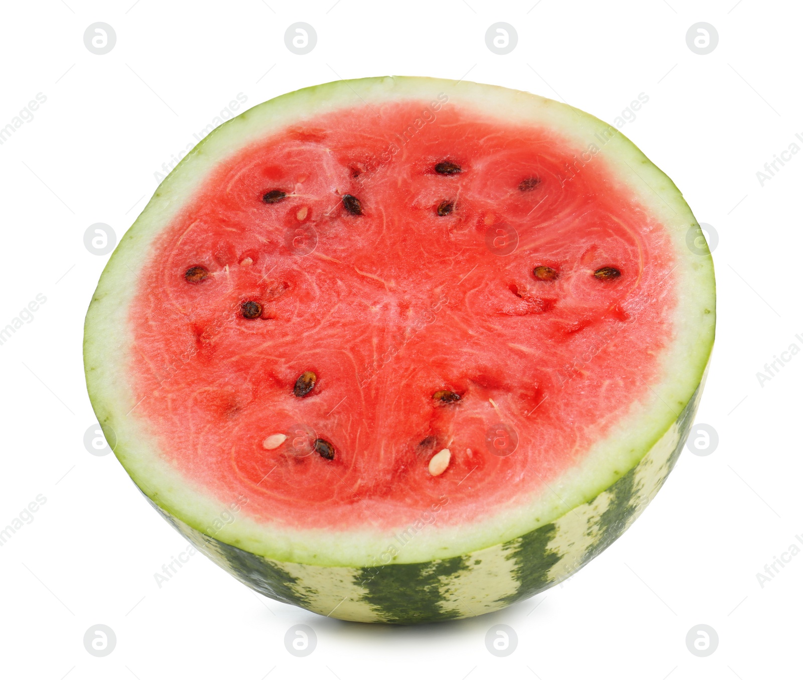 Photo of Half of delicious watermelon isolated on white