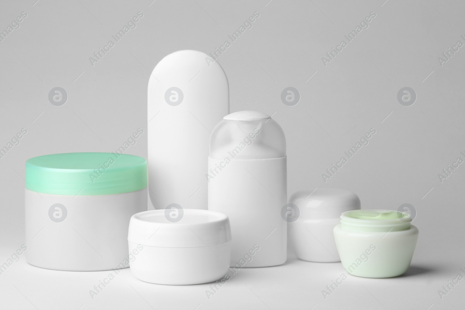 Photo of Set of natural cosmetics on white background