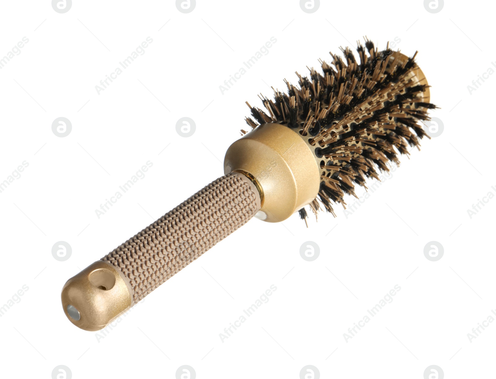 Photo of Hairdresser tool. Round brush isolated on white