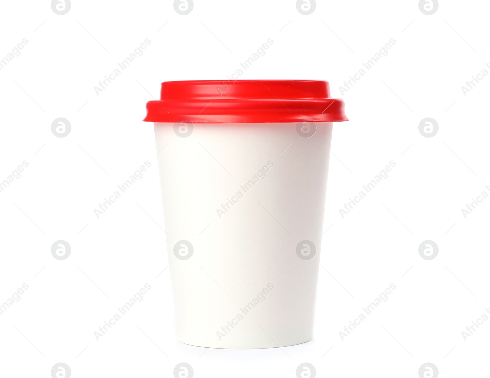 Photo of Takeaway paper coffee cup isolated on white