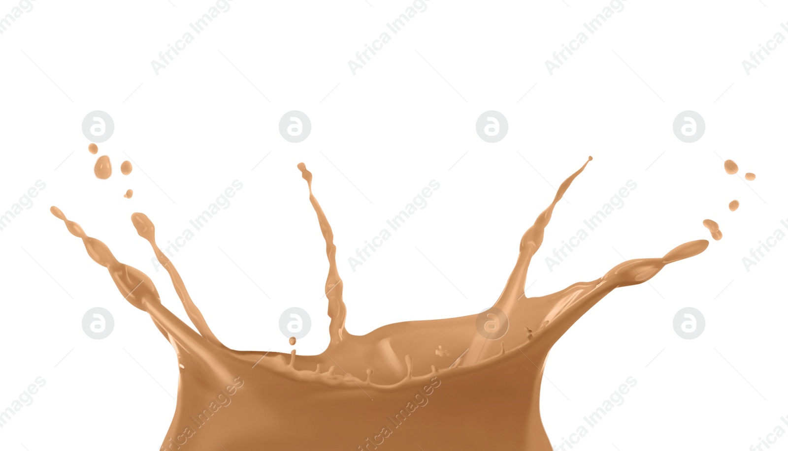 Image of Splash of delicious chocolate milk on white background